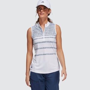 Adidas White and Gray Sleeveless Top